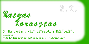 matyas korosztos business card